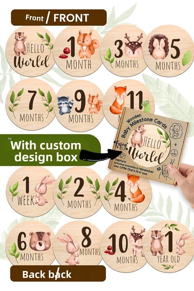 Enjoymydesign بطاقات الطفل الشهرية، بطاقات المعلم الإنجليزية، بطاقات شهرية له...