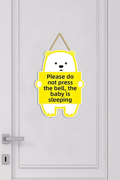 Vegüba My Baby is Sleeping - Don't Ring the Bell Written Door Ornament
