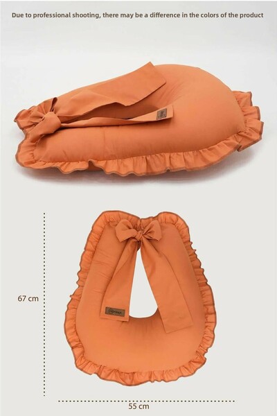 mordesign Orange Cotton Fabric Ruffle Dining Cushion - Maternity & Baby Support, Ruffle Series
