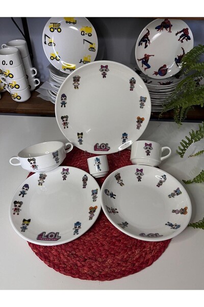 TEBAK COLLECTION Plate New Lol Baby Model 6 Pieces Children's Dish Set Food Set