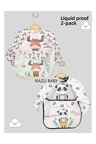 dubi baby Bebechi Wearable Liquid Proof Long Sleeve Food and Activity Bib wit...