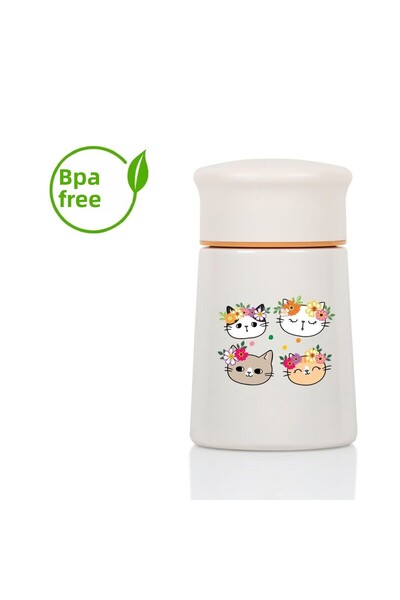 HOPEFUL DESİGN ترمس تخزين طعام الأطفال من هوبيل ديزاين كات 280 مل، ترمس من ال...