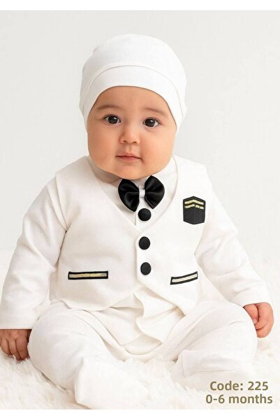 Ponpon Baby Baby Boy Mevlüt Suit 6 Pieces Circumcision Set Coat Embroidered B...