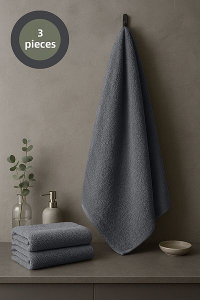Seoney 3Pcs 50X90Cm Cotton Hair Towels, Hand Face Towels, Hair Salon Towels, Fitness Towels, Sports Towels
