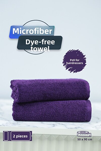 denizlicotton Prosop de păr din microfibră anti-vopsea special pentru coafor 50x90 cm Set de 2