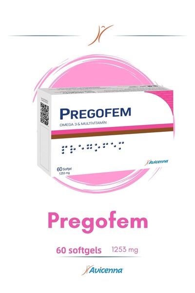 Avicenna Pregofem - Food Supplement with Omega 3 and Multivitamins - 60 Softgel Capsules