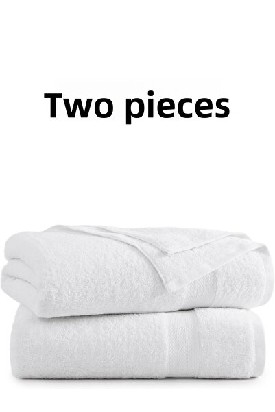 KAYABEY HOME Λευκό Σετ Πετσέτες Μπάνιου Διπλό 100% Βαμβακερό Σχέδιο 70 Χ 140 Εκ.