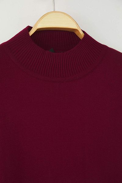 Trendyol Curve Burgundy Sleeves Woven Mixed Knitwear Sweater Tbbaw24An00017