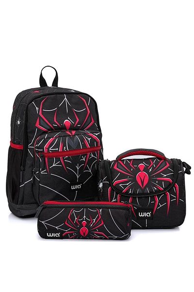 Wia Boy's Spiderman Themed 3-Piece School Bag Set Sw-031