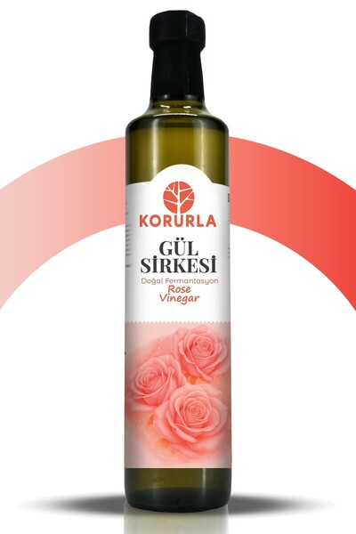 Korurla Gül Sirkesi 500 ml | Doğal Fermantasyon | Katkısız Bitkisel Sirke