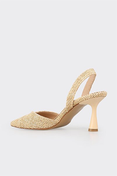 Elle Shoes Naturel Kadın Topuklu Ayakkabı