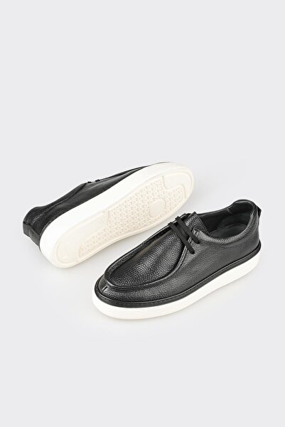 Elle Shoes Black Leather Men's Casual Shoes