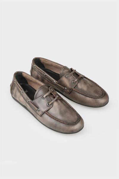 Elle Shoes Gri Deri Kadın Günlük Ayakkabı