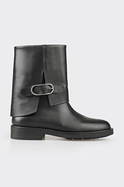 Elle Shoes Siyah Deri Kadın Günlük Bot