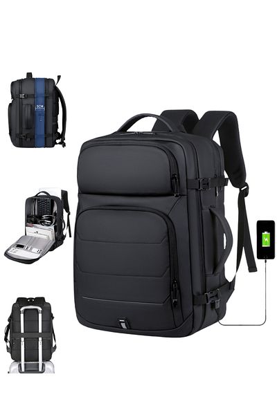 Versatyx Travel Backpack, Extendable, Waterproof, USB Port, Multi-Pocket, Airline Cabin Compatible