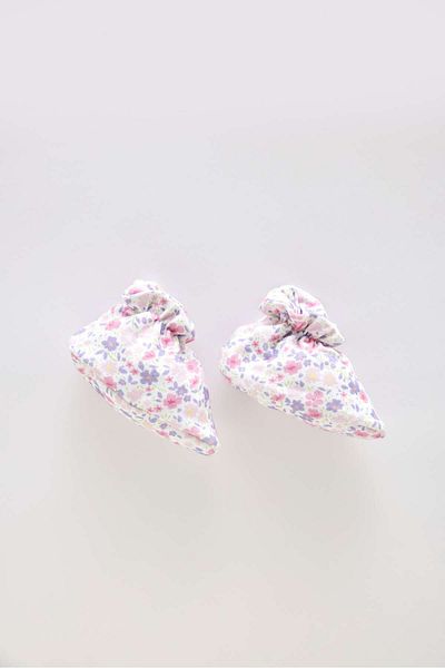 Atelier Babbi Pink Little Flower Patterned Baby Booties