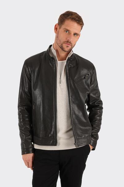 Elle Shoes Siyah Deri Erkek Ceket