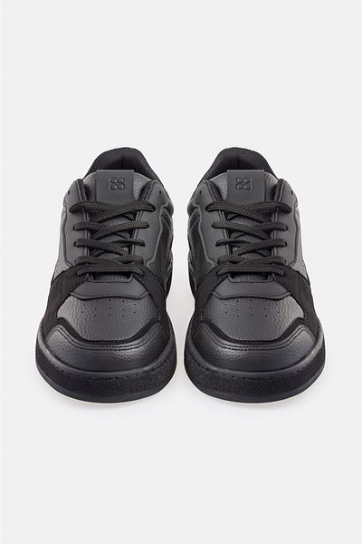 Avva Men's Black Pieced Flexible Sole Sneaker A31y8025