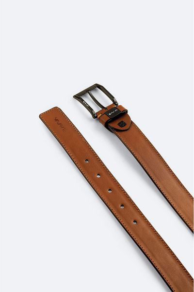 Avva Men's Tan Plain Leather Look Belt A31y9316