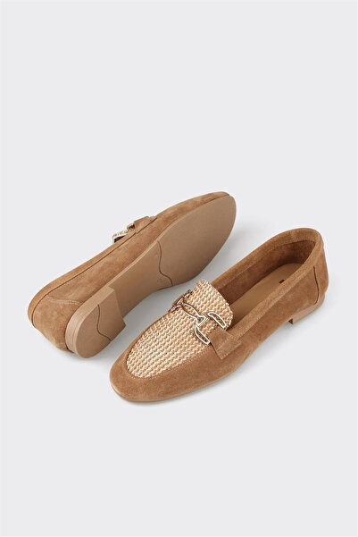 Elle Shoes Naturel Deri Kadın Loafer