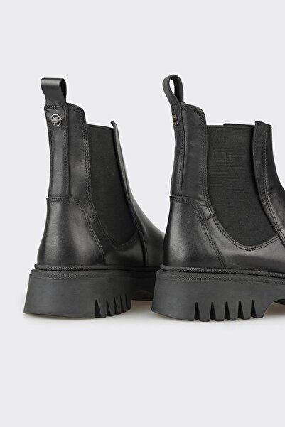 Elle Shoes Siyah Deri Kadın Günlük Bot