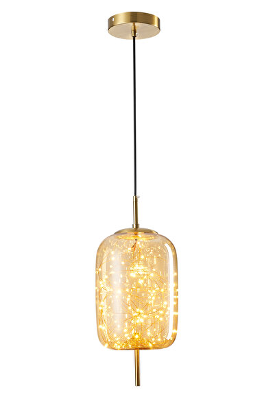 Apliqa Lewi 10 Watt 3000K Eskitme Bal Camlı Tekli Peri Led Sarkıt Avize