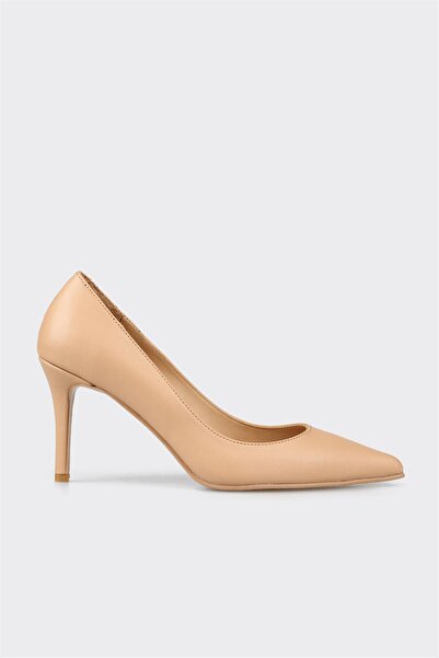 Elle Shoes Naturel Deri Kadın Stiletto