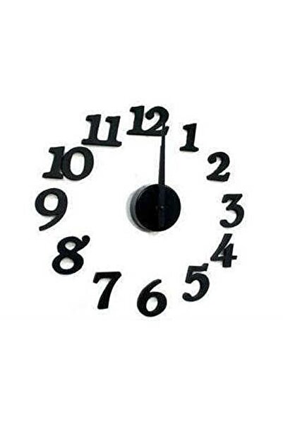 Bundera 3d Duvar Saati Duvara Yapışan Sticker Saat Kendinden Yapışkanlı Dekoratif Salon Mutfak Duvar Saati