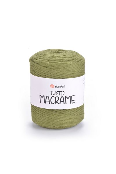 Yarnart Twisted Macrame - Μακραμέ Χέρι Πλεκτό Νήμα Olive Green-787