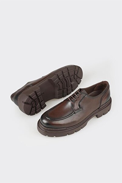 Elle Shoes Brown Leather Men's Casual Shoes