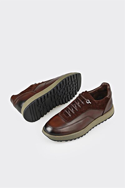 Elle Shoes Brown Leather Men's Casual Shoes