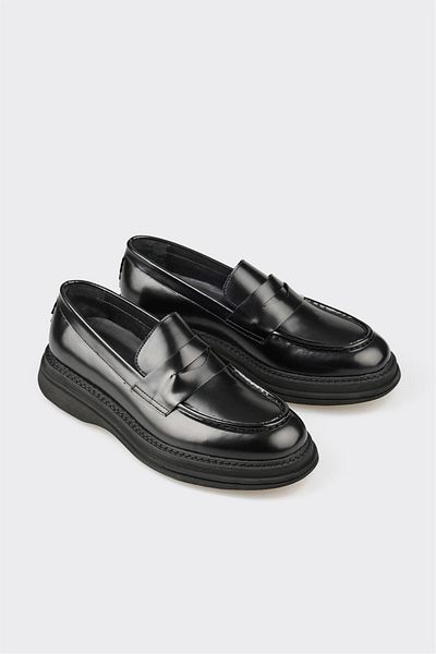 Elle Shoes Black Leather Men's Classic Shoes