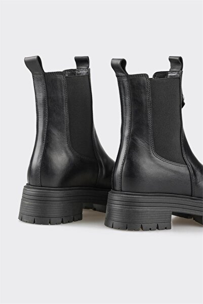 Elle Shoes Siyah Deri Kadın Günlük Bot