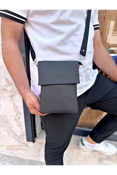 Fil Deri Genuine Leather - Magnetic - Hanger - Zippered - Shoulder Bag 1012