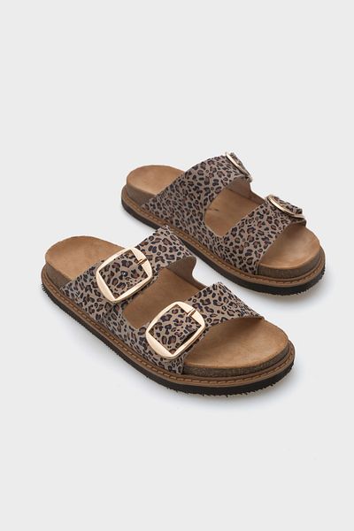 Capone Outfitters Дамски чехли Nicole Leopard от кожа