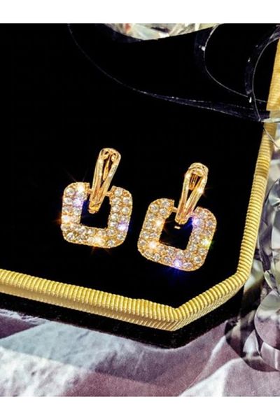 Kelan Women's earrings plated with 14K gold and crystals - Inna model