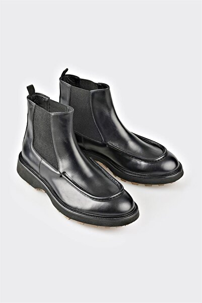 Elle Shoes Siyah Deri Erkek Günlük Bot
