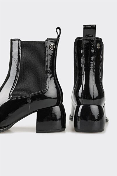Elle Shoes Black Leather Women's Classic Boots