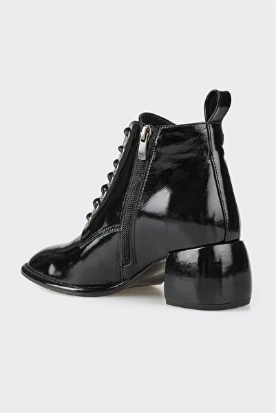 Elle Shoes Siyah Deri Kadın Klasik Bot