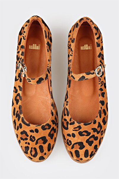 Elle Shoes Taba Deri Kadın Babet