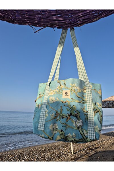 Calliopia Van Gogh Badem Ağacı El Plaj Çantası Büyük Boy