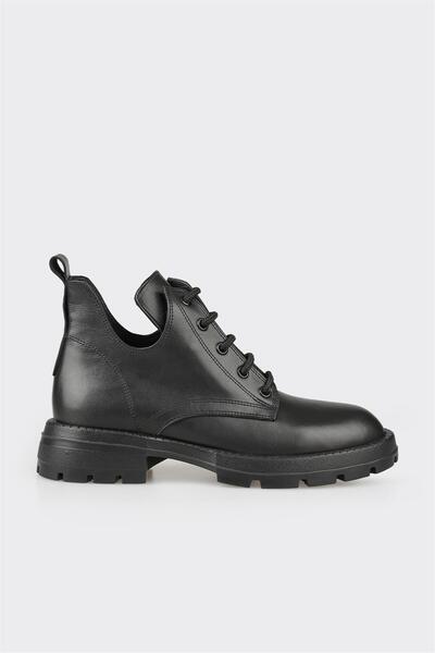 Elle Shoes Siyah Deri Kadın Günlük Bot