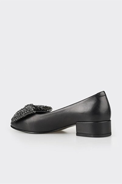 Elle Shoes Siyah Deri Kadın Topuklu Ayakkabı
