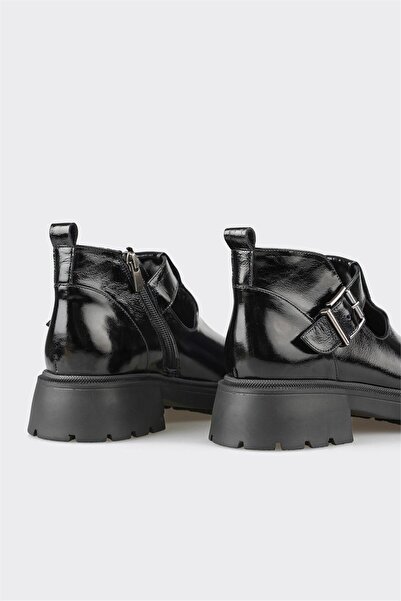 Elle Shoes Siyah Deri Kadın Günlük Bot
