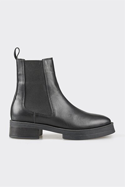 Elle Shoes Siyah Deri Kadın Günlük Bot