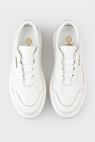 Elle Shoes Λευκά Δερμάτινα Ανδρικά Αθλητικά Παπούτσια