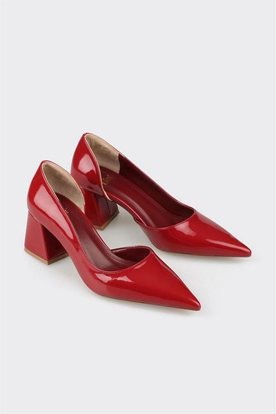 Elle Shoes Red Women's Mid Heel Shoes