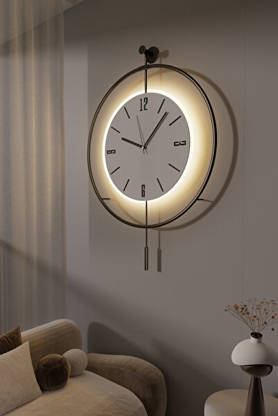 MetaQuartz Aksesuar (BÜYÜK BOY) Ledli Özel Blackfred - ( Quartz Mekanizma Ile Gelmektedir) - Metal Duvar Saati