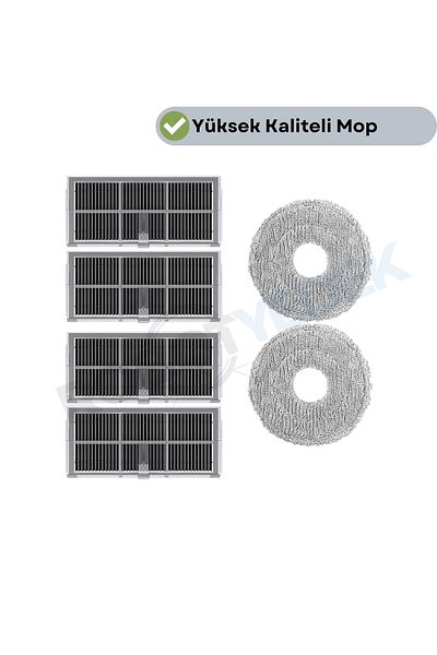 robotyedek Dreame X40 Ultra L40 Ultra Compatible Hepa Filter and Mop-6 Pieces