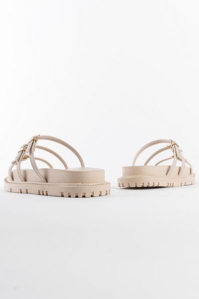 Capone Outfitters Γυναικείες παντόφλες με στρογγυλή πόρπη με τρεις ρίγες